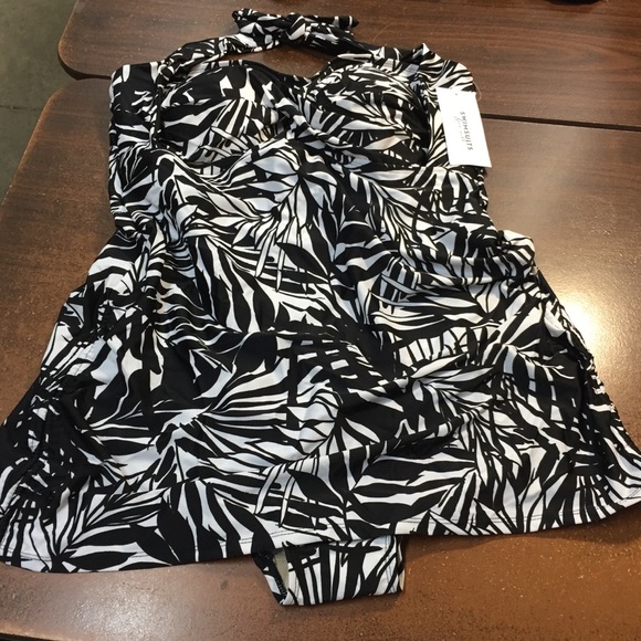 NWT Swimsuits for All Sheath Halter Swimdress One Piece Plus Size 20 - Picture 2 of 9